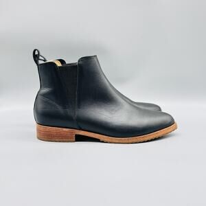 Nisolo Boots Women 7.5 Black Leather Chelsea Ankle Classic Dress Elastic Pull On